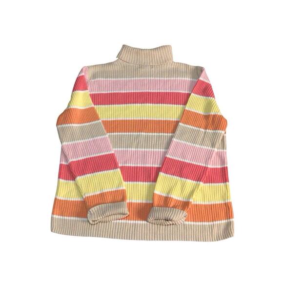 Venezia Jeans Womens Sweater Size 18/20 Striped Ribbed Knit Mock Neck - Picture 2 of 7